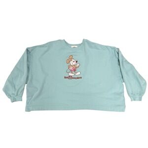 Walt Disney World Women's 3X Mickey Mouse Cropped Sweatshirt 100% Organic Cotton